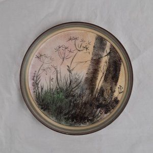 Signed Plate Painted Forest Scene - 6.75" - For Display Only